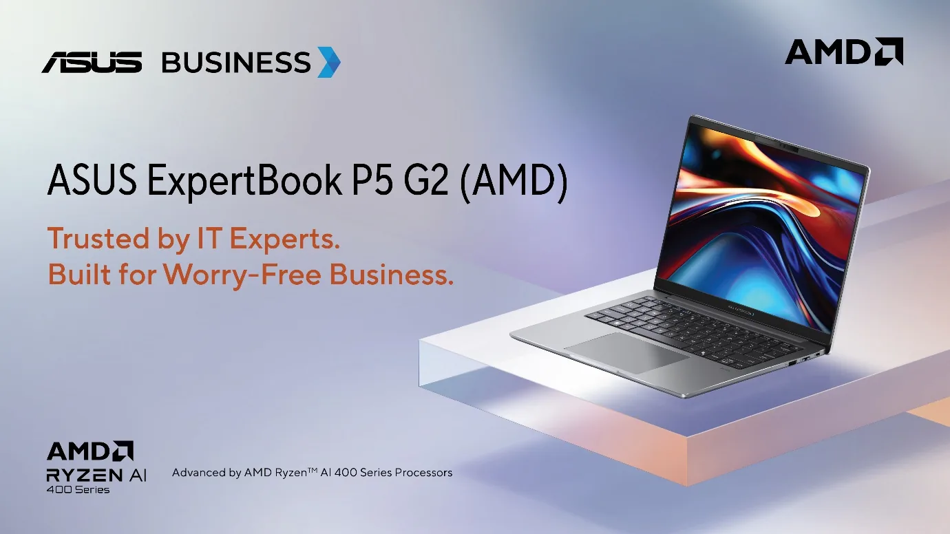 ASUS ExpertBook P5 G2 AMD dengan prosesor AMD Ryzen AI 400 Series