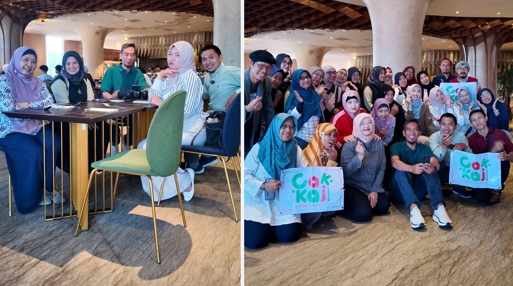 Suasana gathering dan foto bersama Cangkrukan Kompasianer Jatim di Hotel Morazen Surabaya